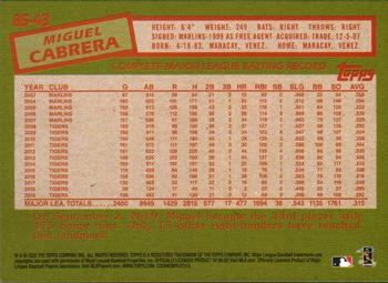 2020 Topps - 1985 Topps Baseball 35th Anniversary Blue (Series One) #85-43 Miguel Cabrera Back