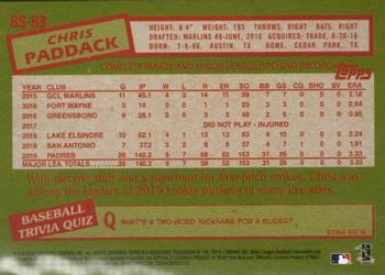 2020 Topps - 1985 Topps Baseball 35th Anniversary Blue (Series One) #85-83 Chris Paddack Back