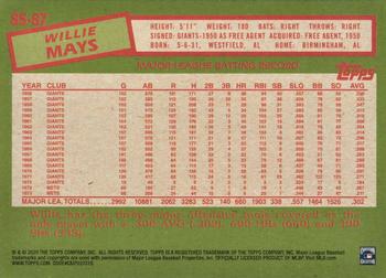 2020 Topps - 1985 Topps Baseball 35th Anniversary Blue (Series One) #85-87 Willie Mays Back