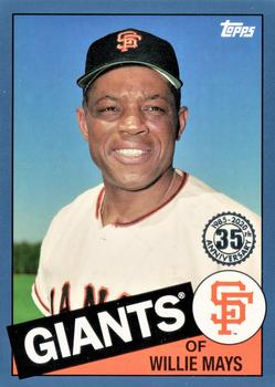 2020 Topps - 1985 Topps Baseball 35th Anniversary Blue (Series One) #85-87 Willie Mays Front