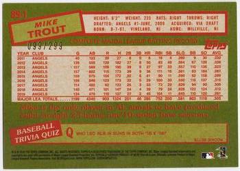 2020 Topps - 1985 Topps Baseball 35th Anniversary Black (Series One) #85-1 Mike Trout Back