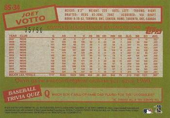 2020 Topps - 1985 Topps Baseball 35th Anniversary Gold (Series One) #85-34 Joey Votto Back