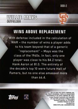 2020 Topps - Decade of Dominance #DOD-2 Willie Mays Back