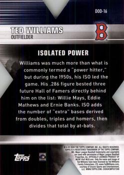 2020 Topps - Decade of Dominance #DOD-16 Ted Williams Back