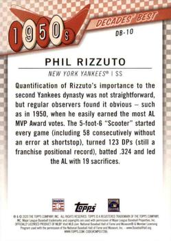 2020 Topps - Decades' Best (Series One) #DB-10 Phil Rizzuto Back