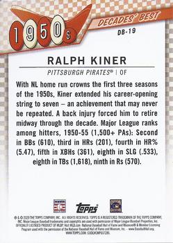 2020 Topps - Decades' Best (Series One) #DB-19 Ralph Kiner Back