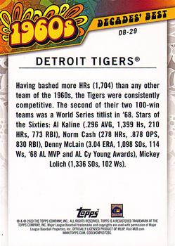 2020 Topps - Decades' Best (Series One) #DB-29 Detroit Tigers Back