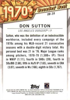 2020 Topps - Decades' Best (Series One) #DB-39 Don Sutton Back