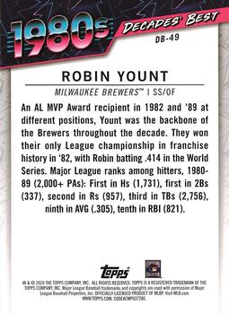 2020 Topps - Decades' Best (Series One) #DB-49 Robin Yount Back
