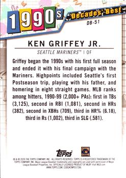 2020 Topps - Decades' Best (Series One) #DB-51 Ken Griffey Jr. Back
