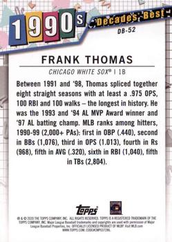 2020 Topps - Decades' Best (Series One) #DB-52 Frank Thomas Back