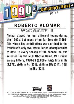 2020 Topps - Decades' Best (Series One) #DB-57 Roberto Alomar Back