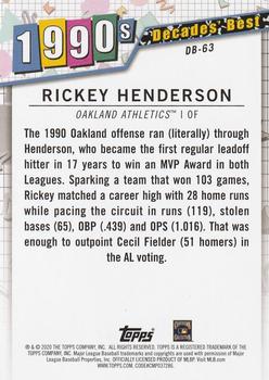 2020 Topps - Decades' Best (Series One) #DB-63 Rickey Henderson Back