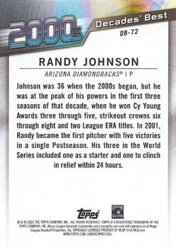 2020 Topps - Decades' Best (Series One) #DB-72 Randy Johnson Back