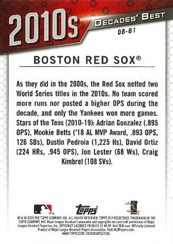 2020 Topps - Decades' Best (Series One) #DB-81 Boston Red Sox Back