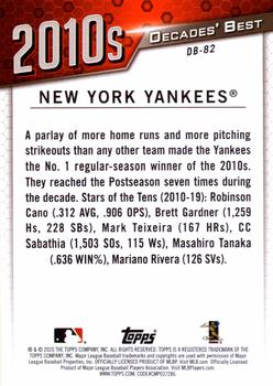 2020 Topps - Decades' Best (Series One) #DB-82 New York Yankees Back