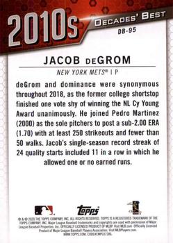2020 Topps - Decades' Best (Series One) #DB-95 Jacob DeGrom Back
