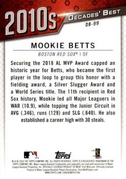 2020 Topps - Decades' Best (Series One) #DB-99 Mookie Betts Back