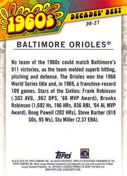 2020 Topps - Decades' Best Blue (Series One) #DB-27 Baltimore Orioles Back