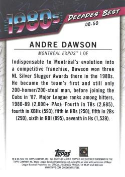2020 Topps - Decades' Best Blue (Series One) #DB-50 Andre Dawson Back