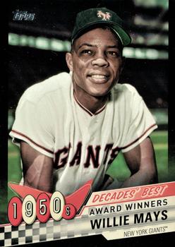 2020 Topps - Decades' Best Black (Series One) #DB-1 Willie Mays Front