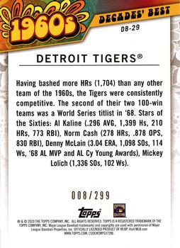 2020 Topps - Decades' Best Black (Series One) #DB-29 Detroit Tigers Back