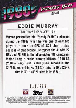 2020 Topps - Decades' Best Black (Series One) #DB-46 Eddie Murray Back
