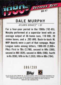 2020 Topps - Decades' Best Black (Series One) #DB-47 Dale Murphy Back