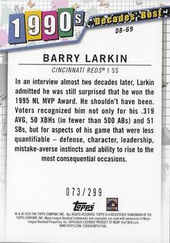 2020 Topps - Decades' Best Black (Series One) #DB-69 Barry Larkin Back