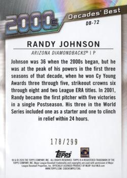 2020 Topps - Decades' Best Black (Series One) #DB-72 Randy Johnson Back