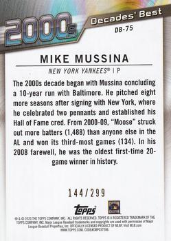 2020 Topps - Decades' Best Black (Series One) #DB-75 Mike Mussina Back