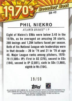 2020 Topps - Decades' Best Gold (Series One) #DB-40 Phil Niekro Back