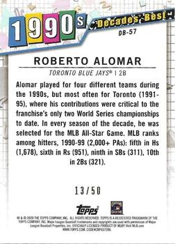 2020 Topps - Decades' Best Gold (Series One) #DB-57 Roberto Alomar Back