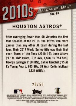 2020 Topps - Decades' Best Gold (Series One) #DB-84 Houston Astros Back