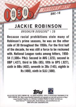 2020 Topps - Decades' Best Chrome (Series One) #DBC-16 Jackie Robinson Back