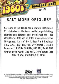 2020 Topps - Decades' Best Chrome (Series One) #DBC-27 Baltimore Orioles Back