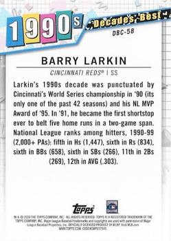 2020 Topps - Decades' Best Chrome (Series One) #DBC-58 Barry Larkin Back