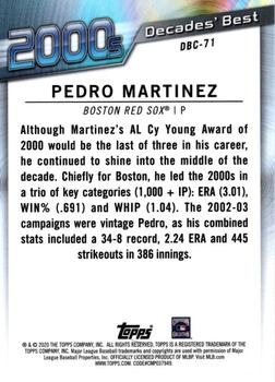 2020 Topps - Decades' Best Chrome (Series One) #DBC-71 Pedro Martinez Back