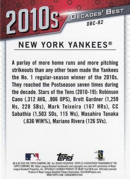 2020 Topps - Decades' Best Chrome (Series One) #DBC-82 New York Yankees Back
