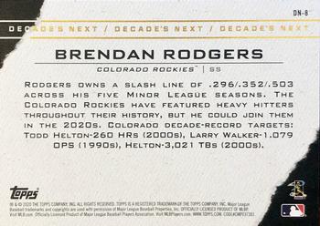 2020 Topps - Decade's Next #DN-8 Brendan Rodgers Back