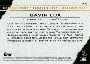 2020 Topps - Decade's Next #DN-10 Gavin Lux Back