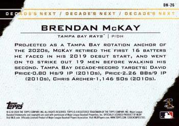 2020 Topps - Decade's Next #DN-26 Brendan McKay Back