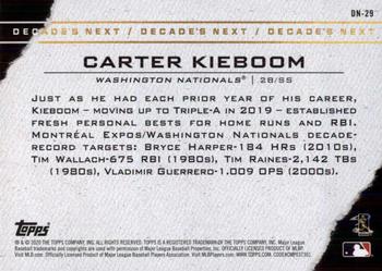 2020 Topps - Decade's Next #DN-29 Carter Kieboom Back