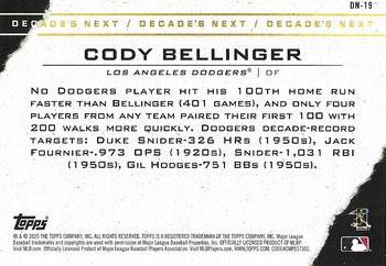 2020 Topps - Decade's Next Blue #DN-19 Cody Bellinger Back