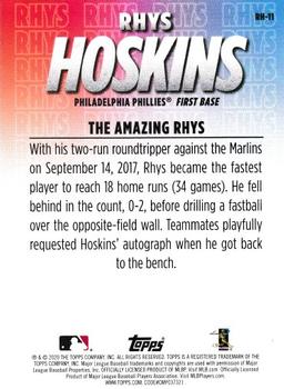 2020 Topps - Player Highlights Rhys Hoskins #RH-11 Rhys Hoskins Back