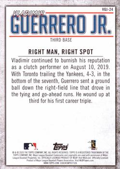 2020 Topps - Player Highlights Vladimir Guerrero Jr. #VGJ-24 Vladimir Guerrero Jr. Back