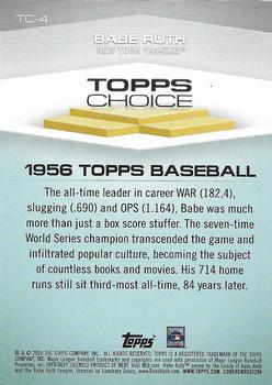 2020 Topps - Topps Choice #TC-4 Babe Ruth Back