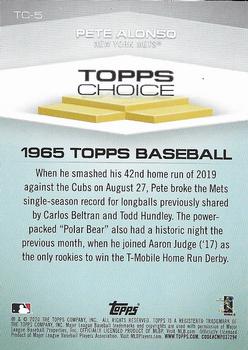 2020 Topps - Topps Choice #TC-5 Pete Alonso Back