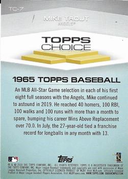2020 Topps - Topps Choice #TC-7 Mike Trout Back