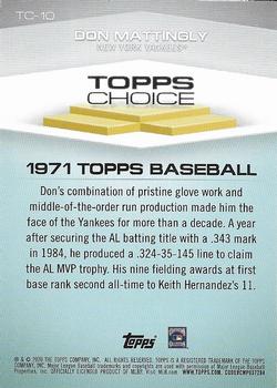 2020 Topps - Topps Choice #TC-10 Don Mattingly Back
